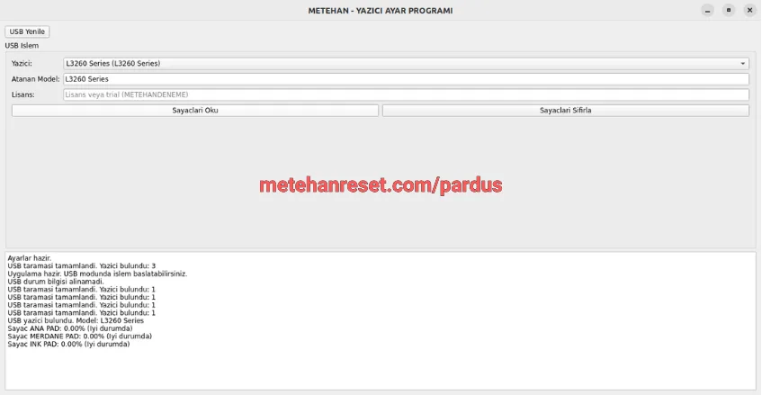 Pardus ETAP23 Metehan Yazıcı Ayar Programı