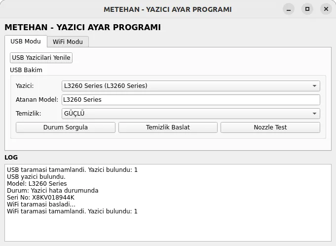 Pardus Epson Yazıcı Bakım Programı